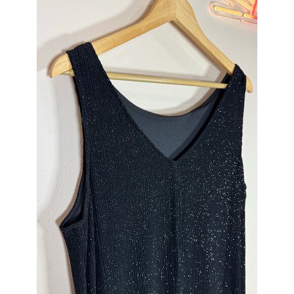 NWT VTG Y2K 90s Plus Size Coldwater Creek Stretch Sheath Midi Dress Black XL - Picture 6 of 11